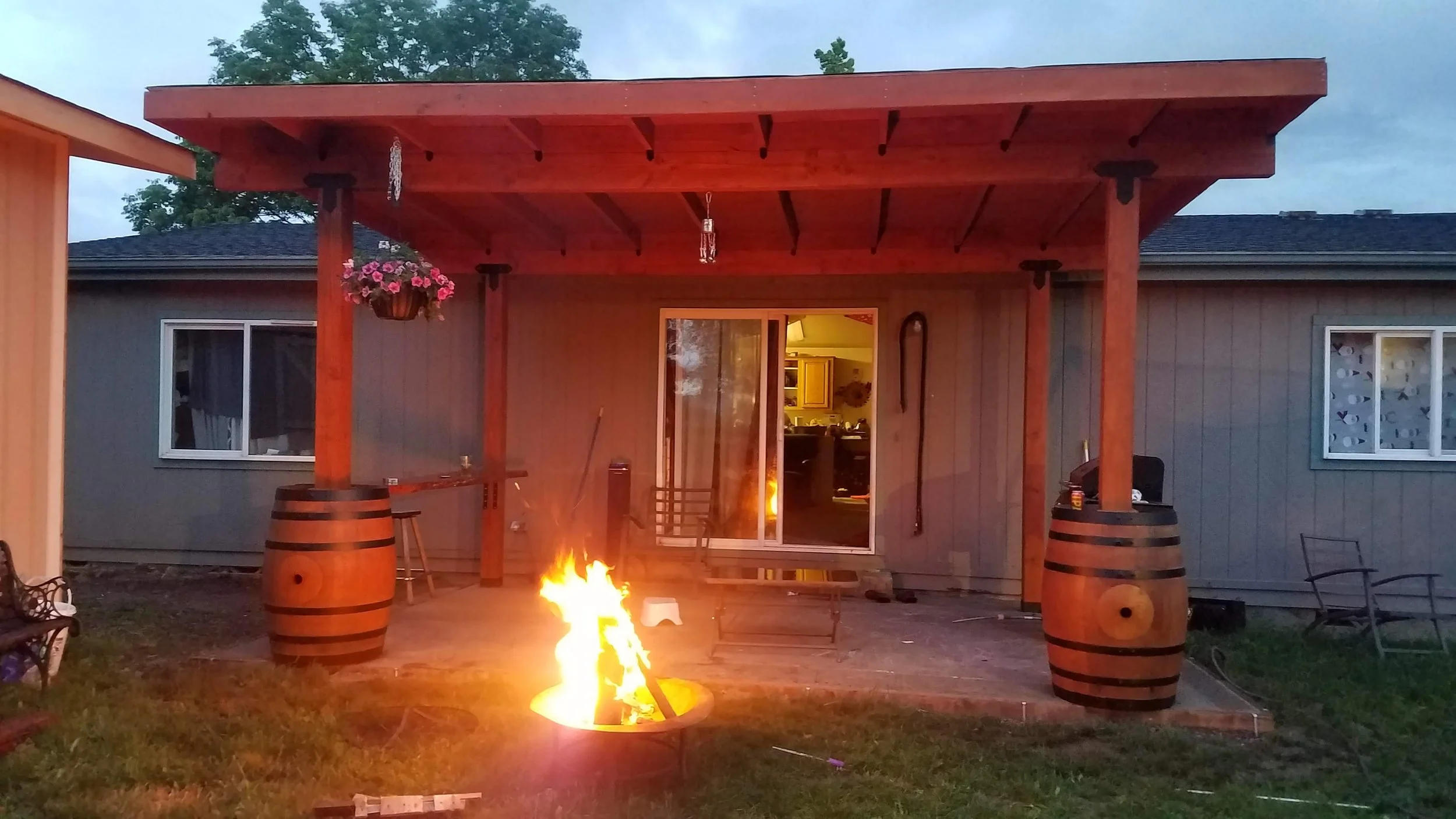 Finished Gazebo with Fire.JPG