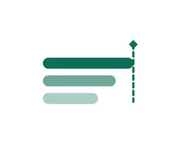 Simplified graphical icon representing a list with a checkmark.