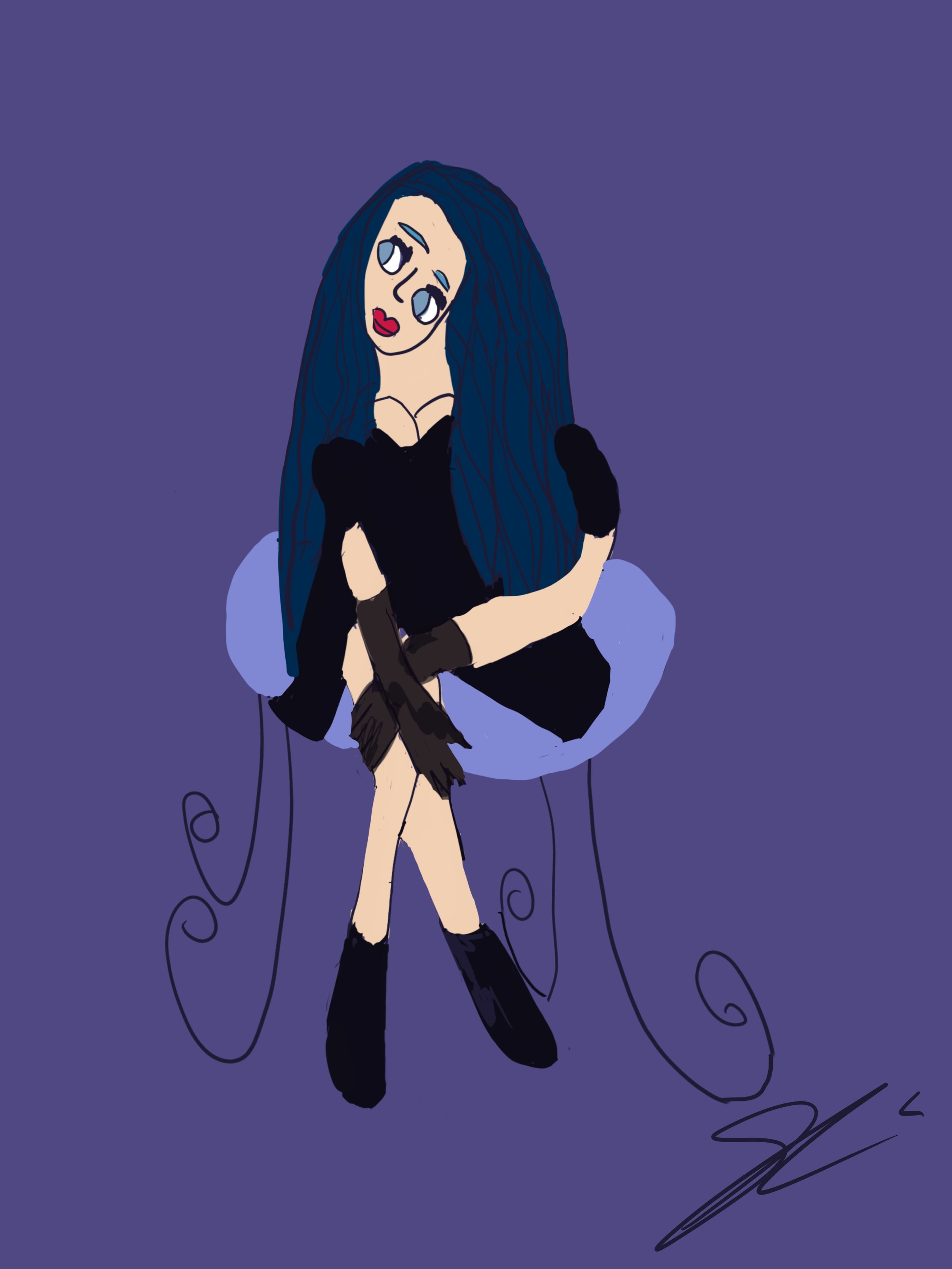 Skylar K. Gothic Maira. 2023. Digital Drawing. 9x12. Procreate.