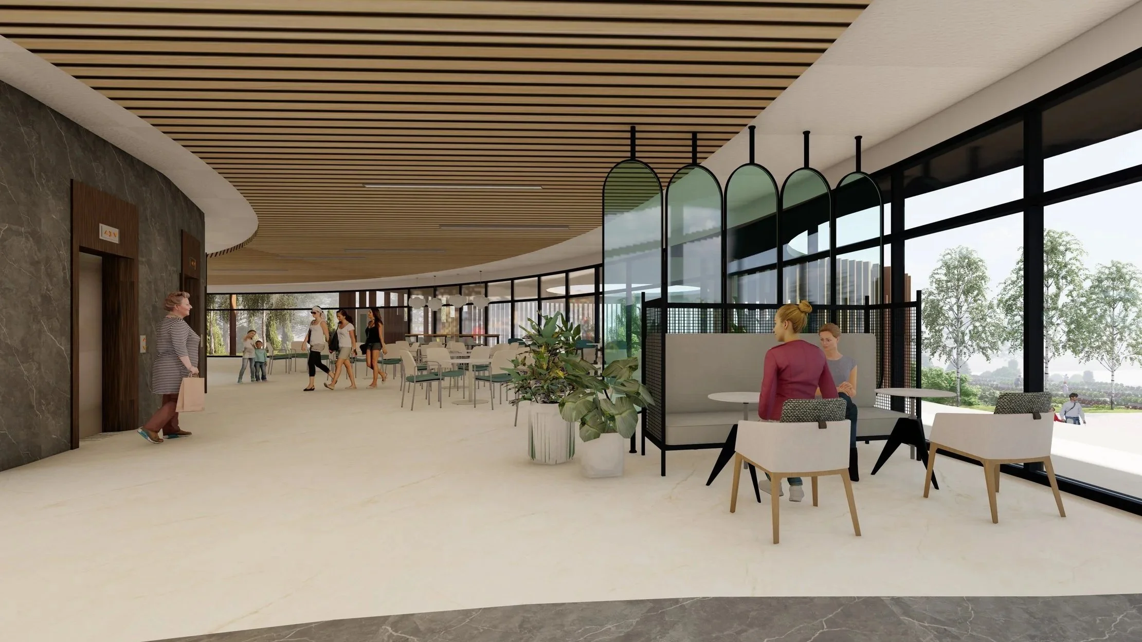 Main building cafeteria seating area 