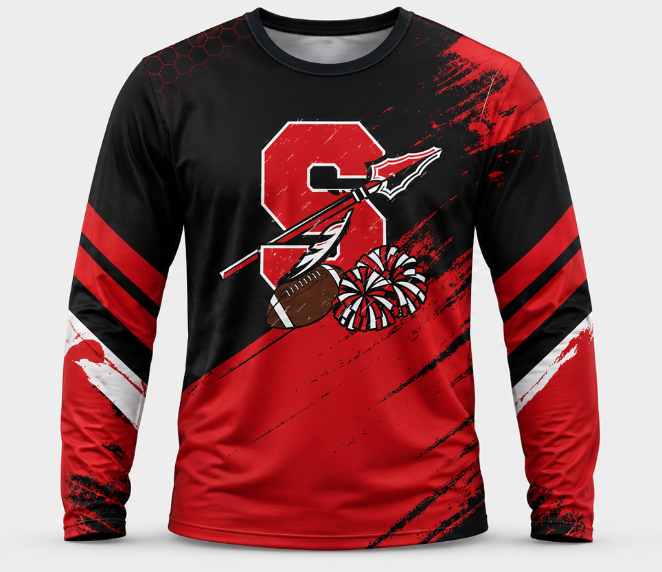 Sullivan Football Sublimated Long Sleeve Jersey Tear W/Football Field