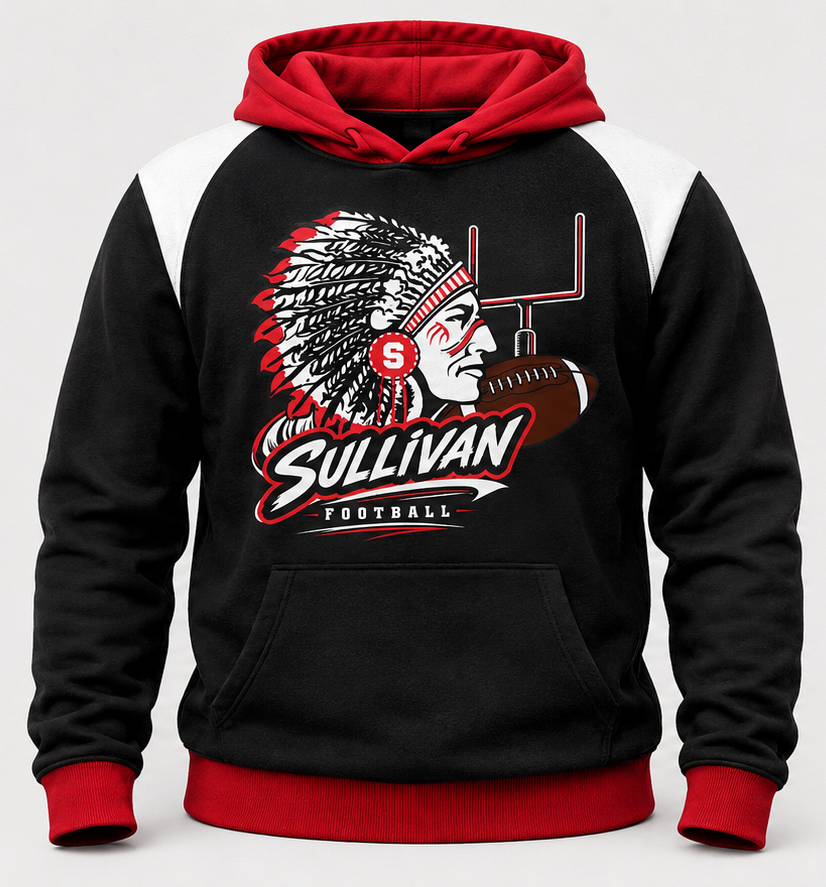 Sullivan Redskins Football  Sublimated Hoodie