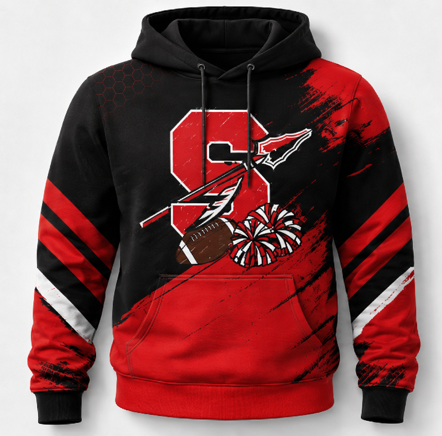 Sullivan Football Sublimated Hoodie Tear W/Football Field