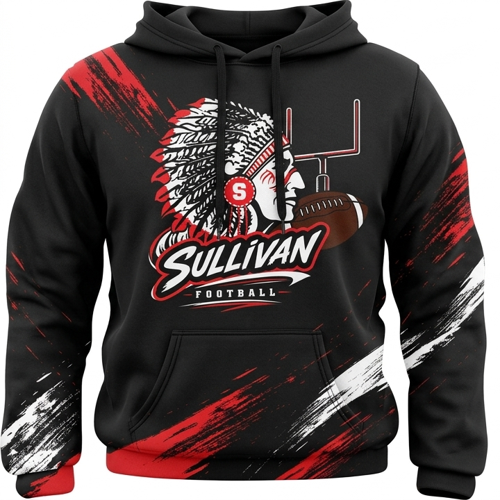 Sullivan Football Sublimated Hoodie Slight Tear