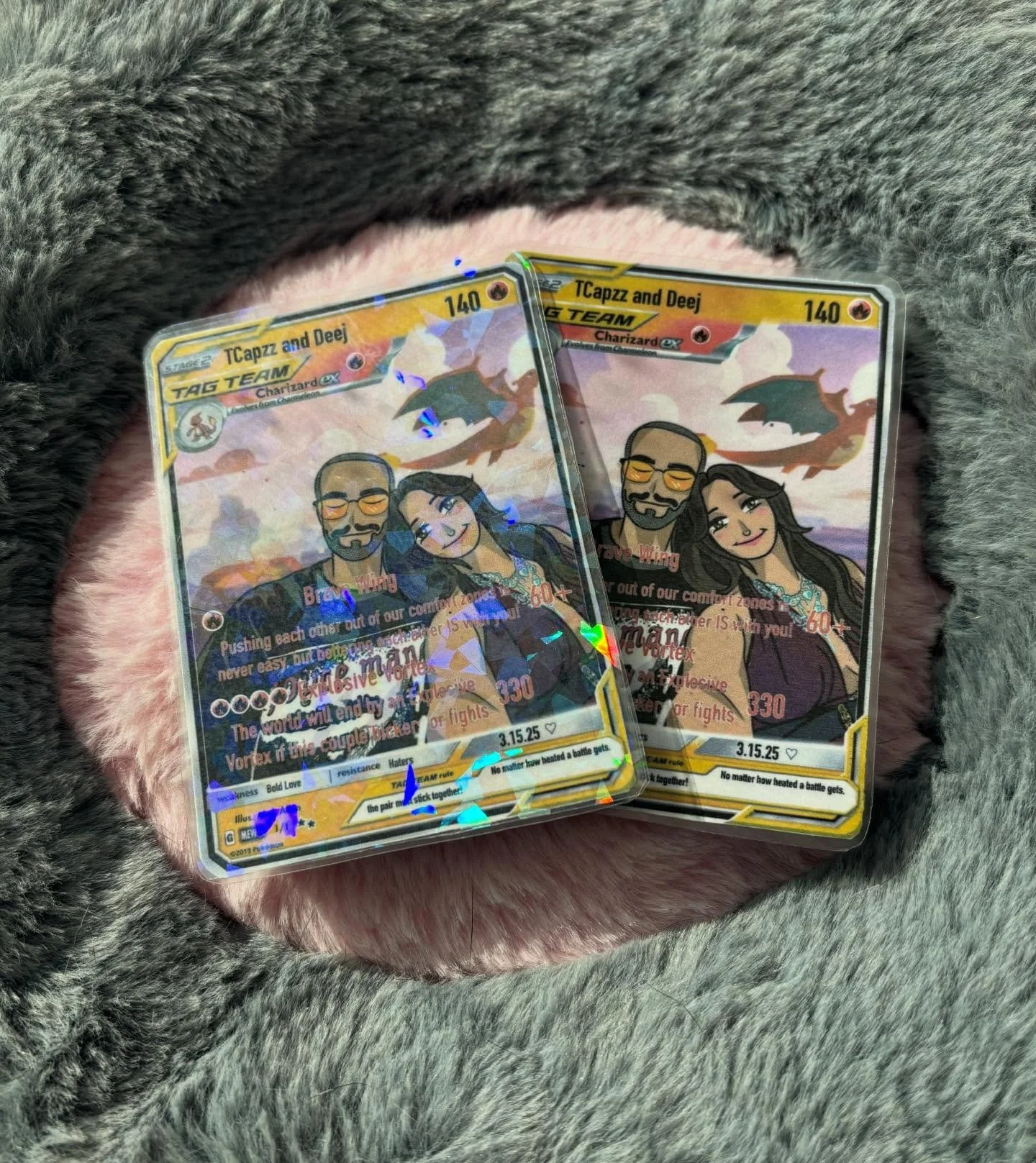 🌟FIRST ORDER COMPLETE!🌟
thank u so much @tcapzzz for ordering these with me! 
🩷DM or email to inquire🩷

the background of the card was based on his favorite card! when ordering, that is 100% always an option: to incorporate an existing card! 
(PR