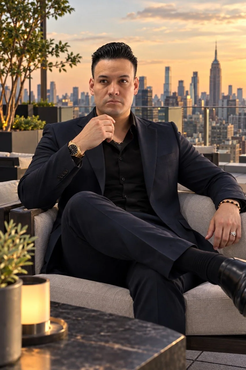 Fabián, founder of Kingsman Bride, photographed in New York City