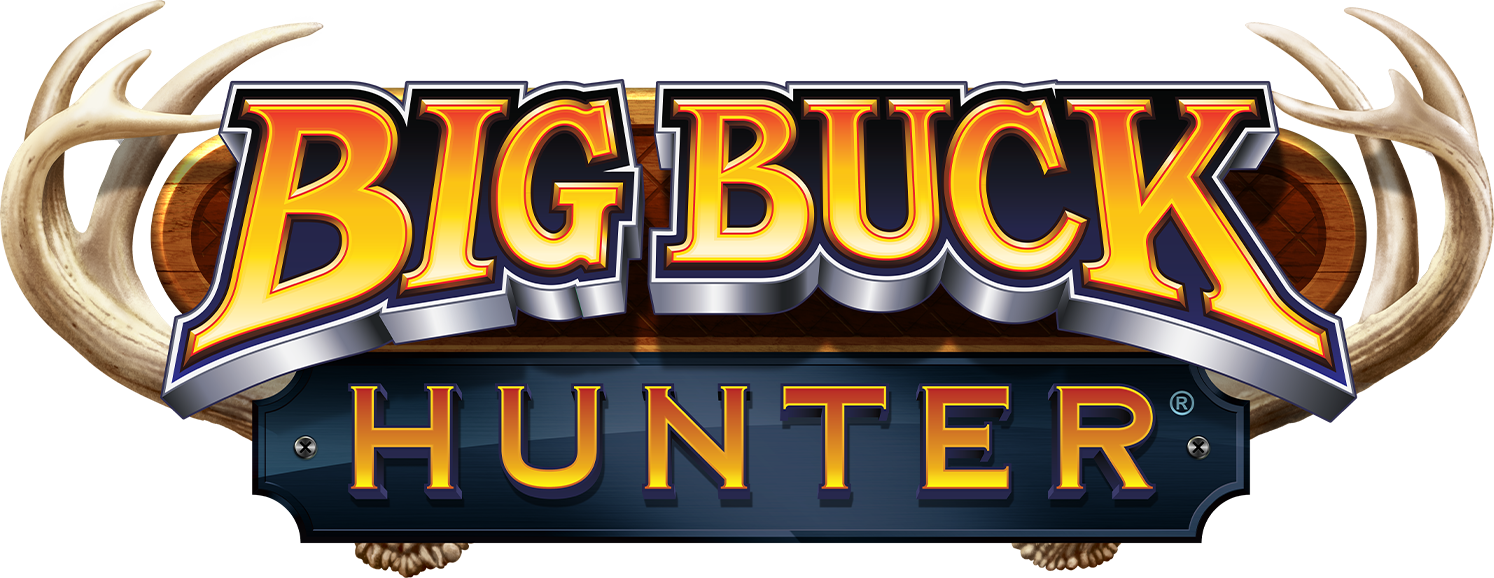 Colorful logo for Big Buck Hunter with antlers on each side.