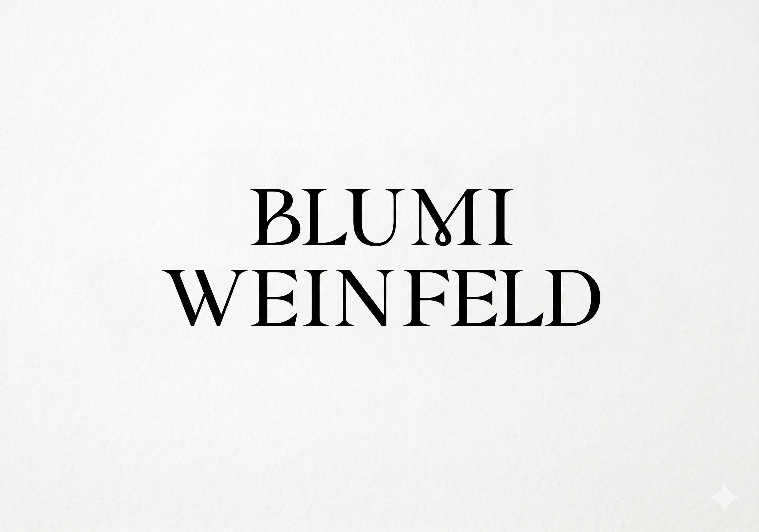 Text reading 'BLOOM WENFELD' on a white background.