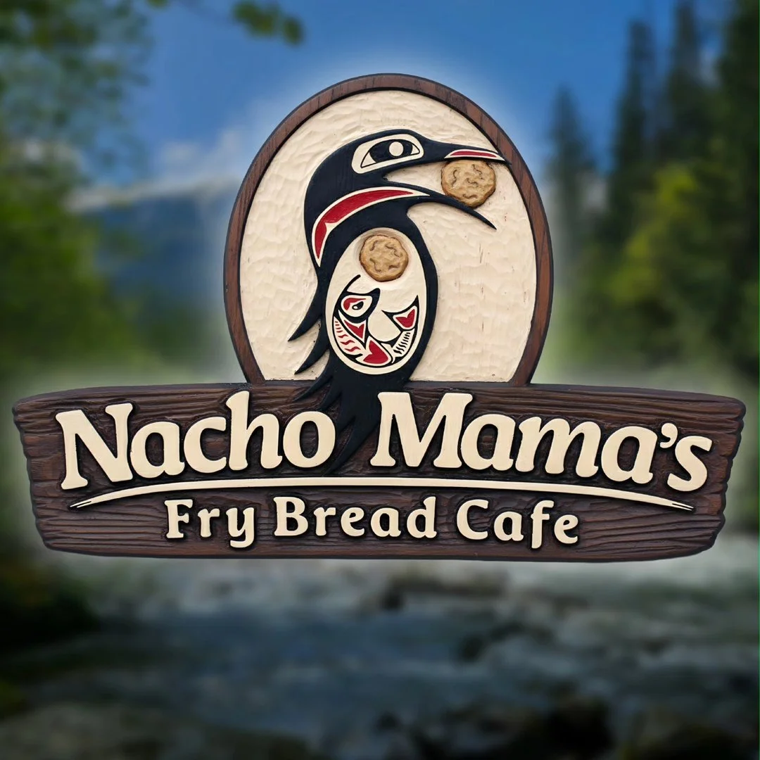The logo for Nacho Mama's Fry Bread Cafe