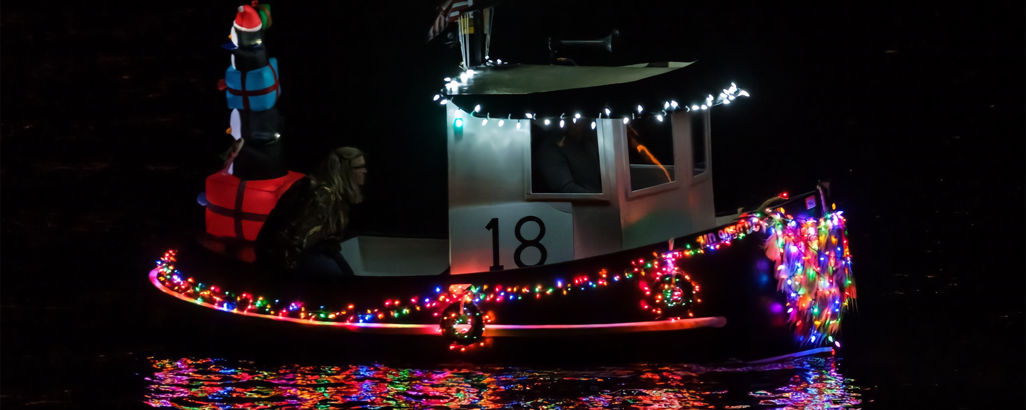St. Michaels Annual Christmas Boat Parade along the Miles River.