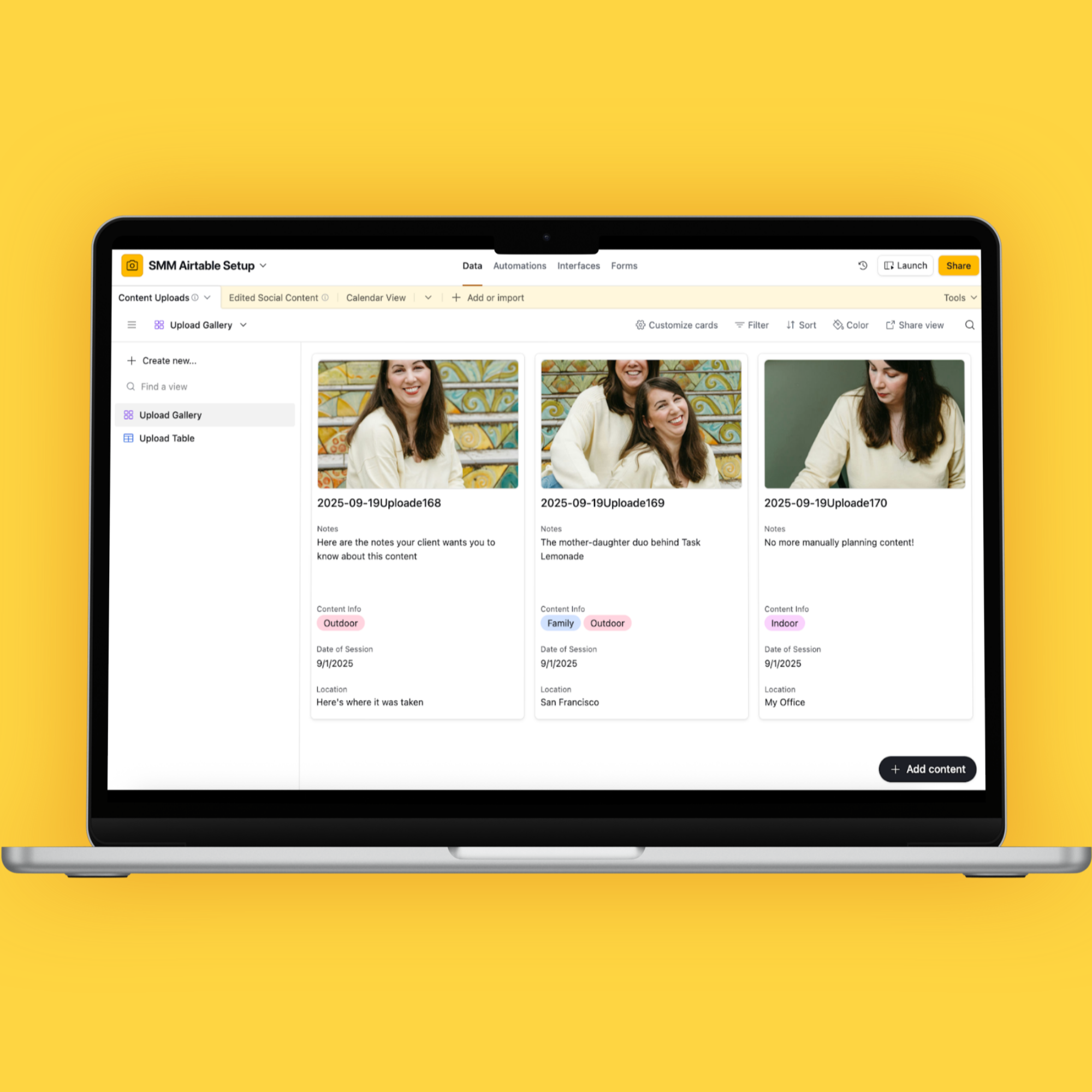 SMM Content Planning & Approval System (Airtable Base)