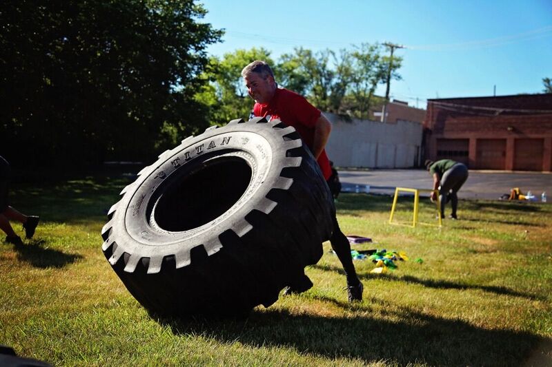 Giant Tire Flips - Outdoor Boot Camp