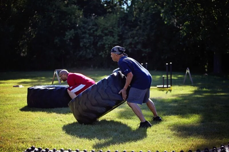 Giant Tire Flips - Outdoor Boot Camp