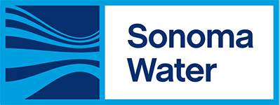 Sonoma Water logo with blue wave design and text