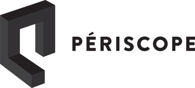 Logo de Périscope avec un symbole abstrait et le nom 'PÉRISCOPE'