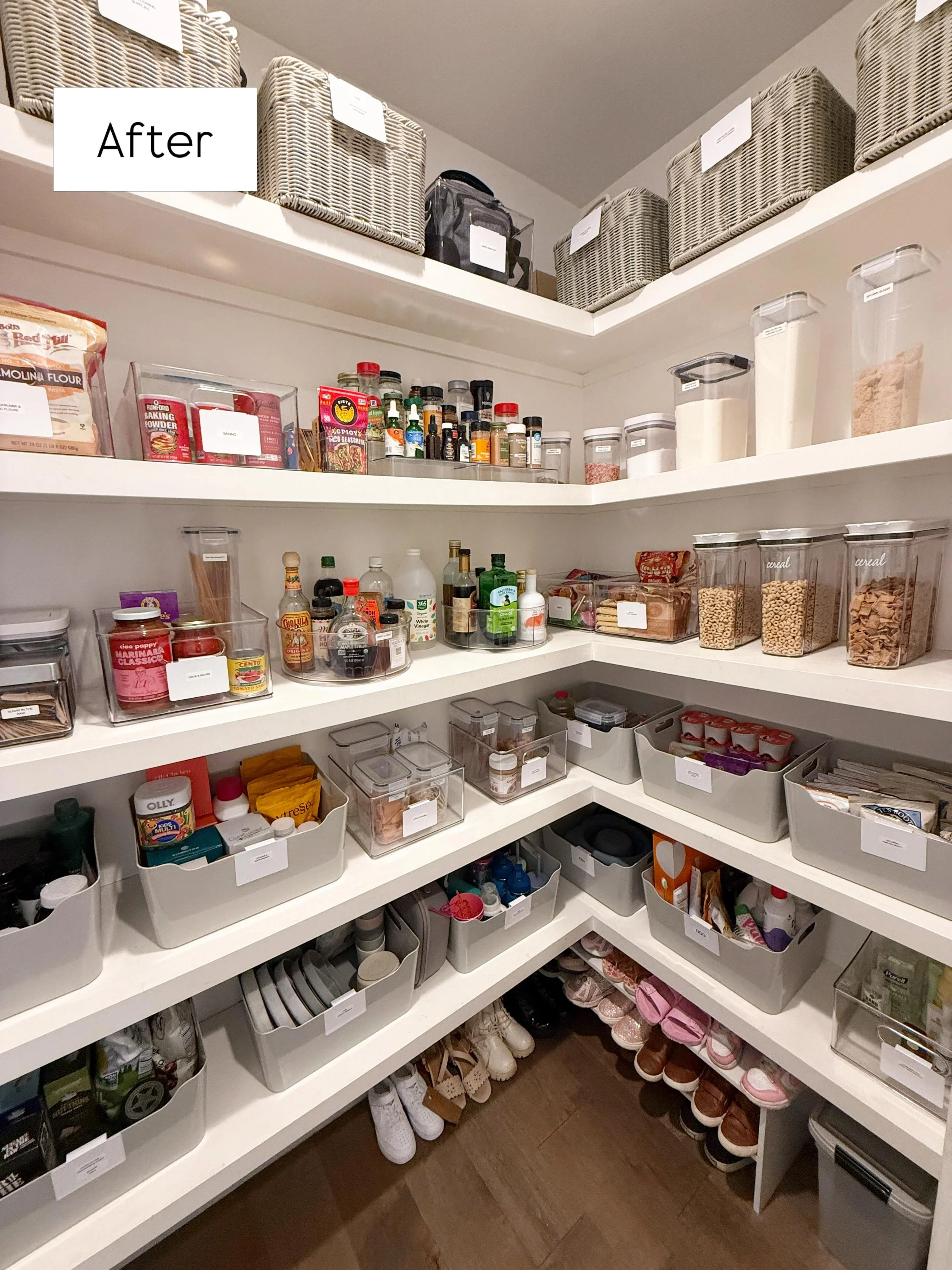 PANTRY PERFECTION- a lovely spring refresh for this pantry (which doubles as a storage space) for this client &amp; her young family!