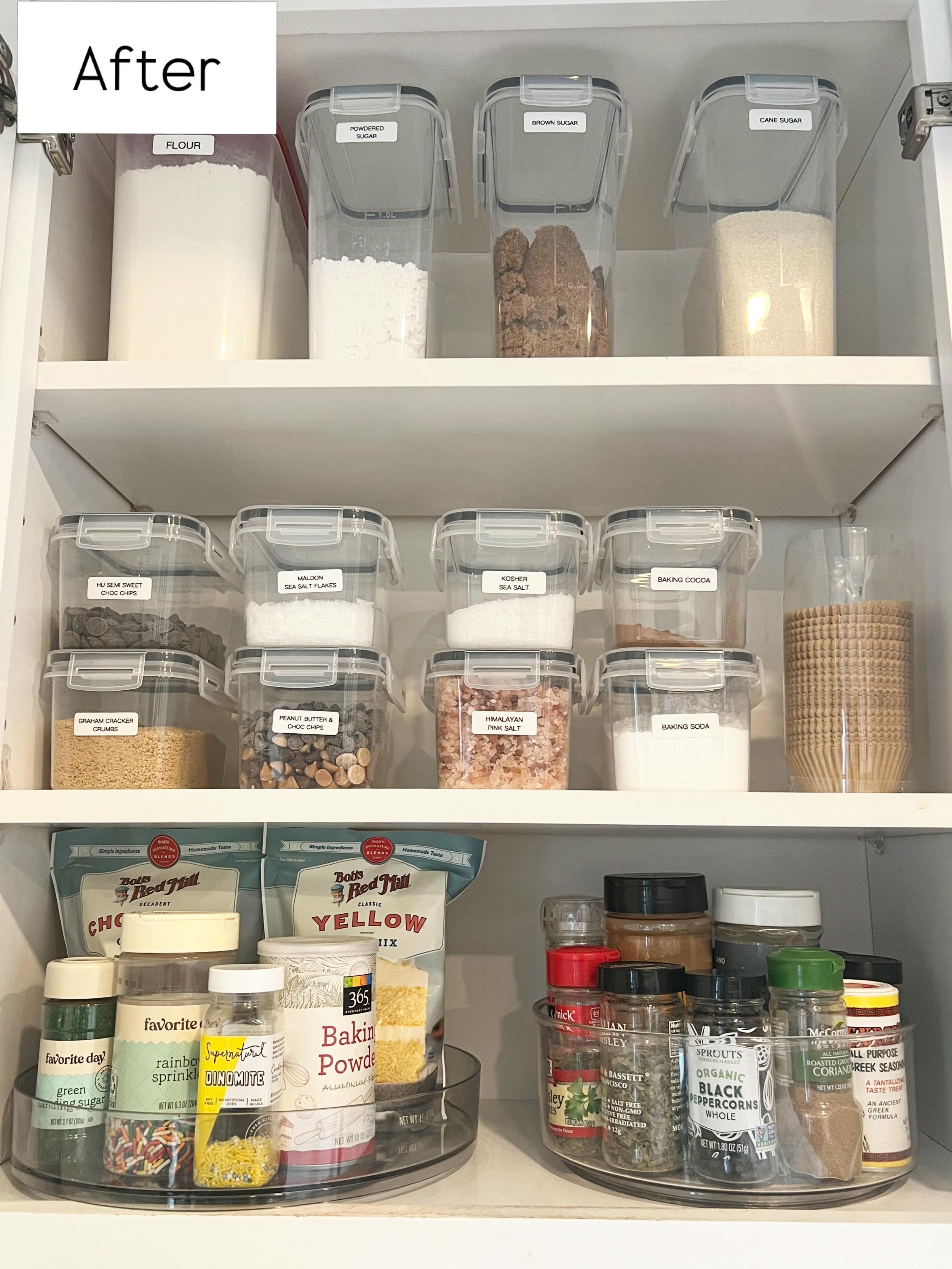 BAKING CABINET- a breath of organized life into this baking and spices cabinet 😮&zwj;💨