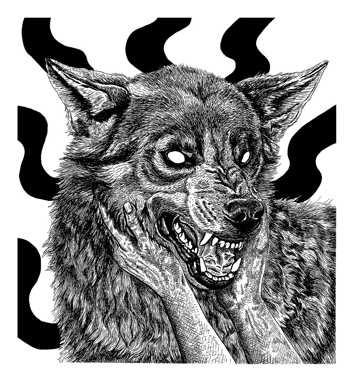 Like A Face, Ink on Bristol, 10x8in.