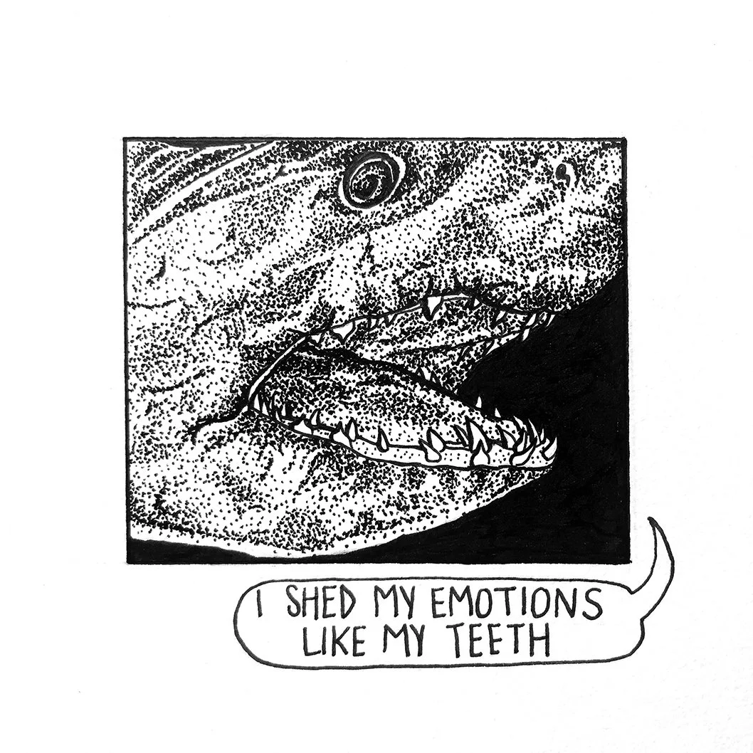 Up to 100 Times a Day, Ink on Bristol, 8x8in.