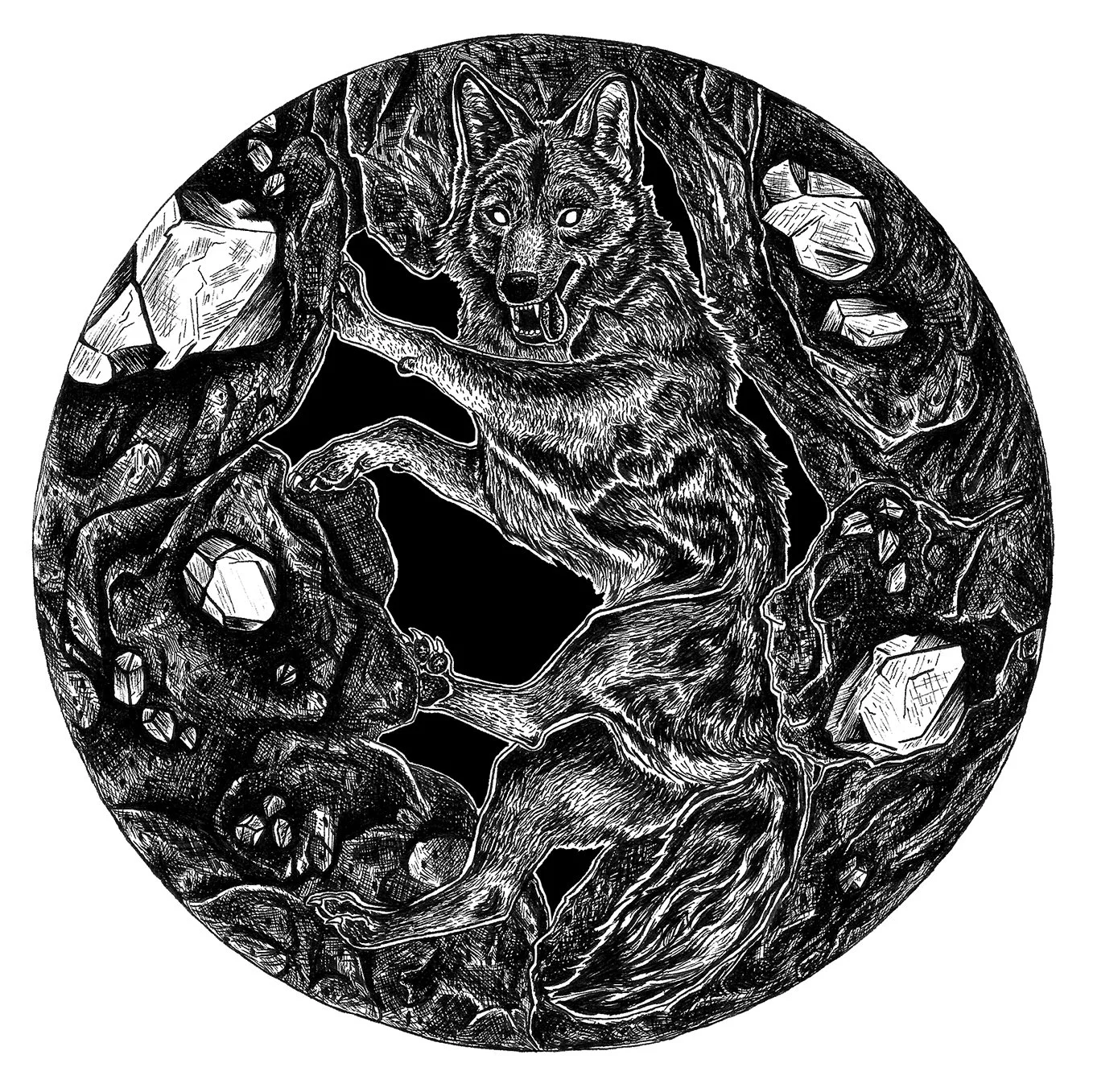 Diamonds Only Form Under Great Amounts of Pressure, Ink on Bristol, 8x8in.