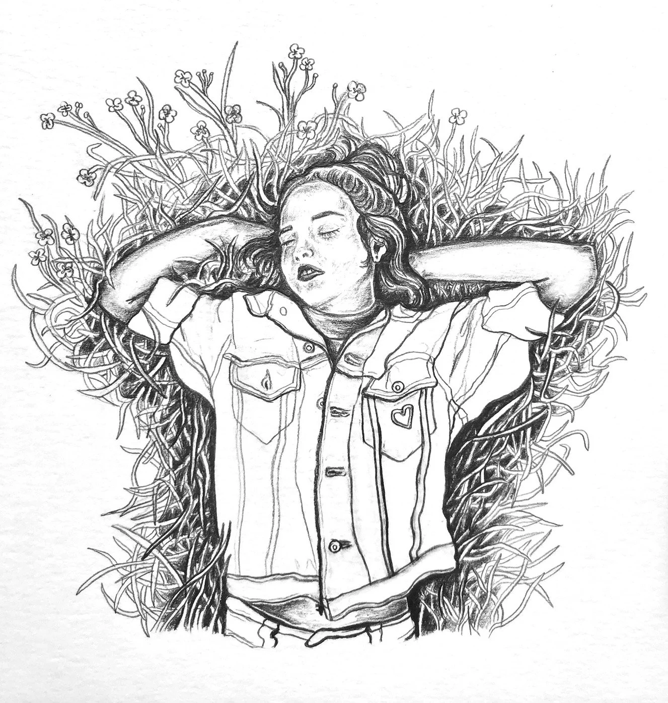 Daze, Graphite on paper, 6x5.5in.