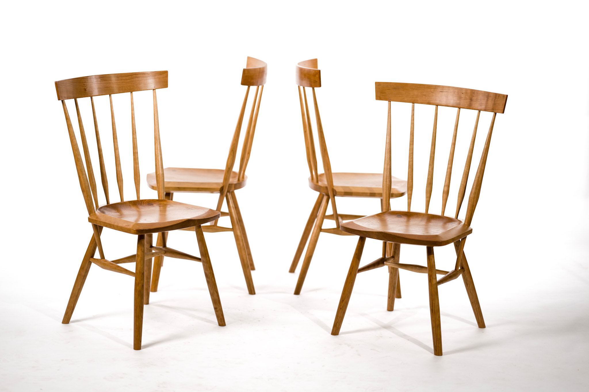 Set of 4 Cherry Windsor dinning chais 