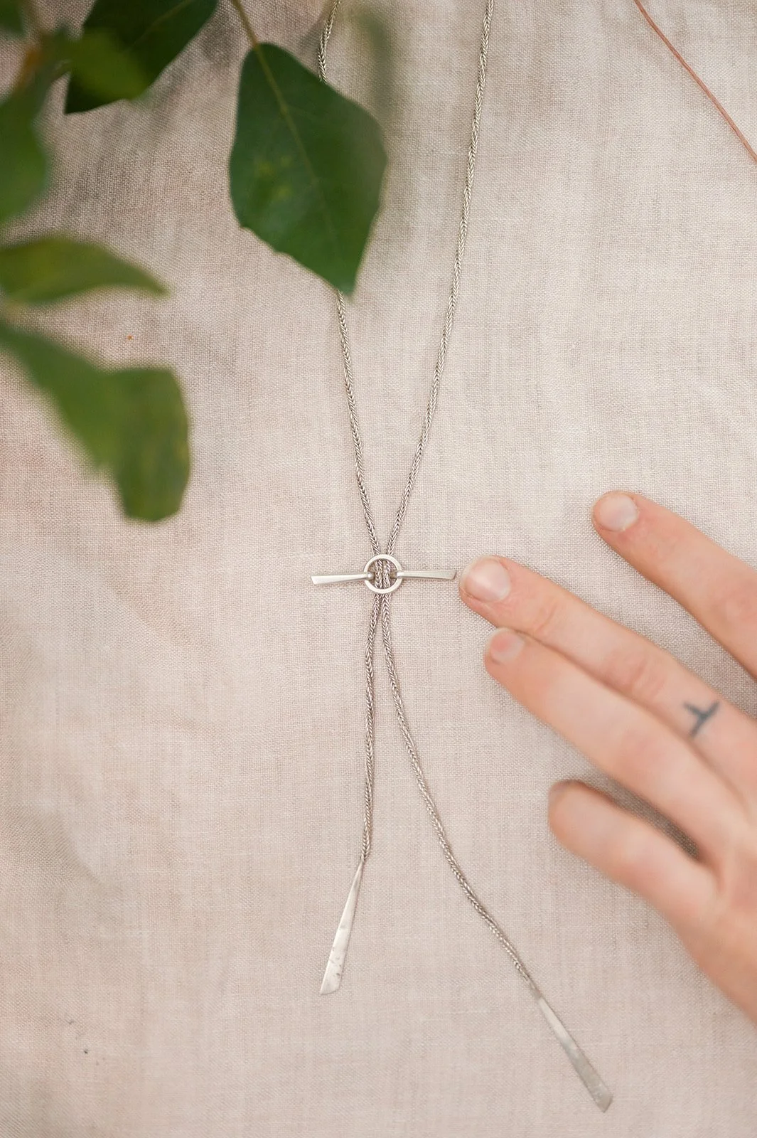 Adjustable Sterling Silver Bolo-tie necklace