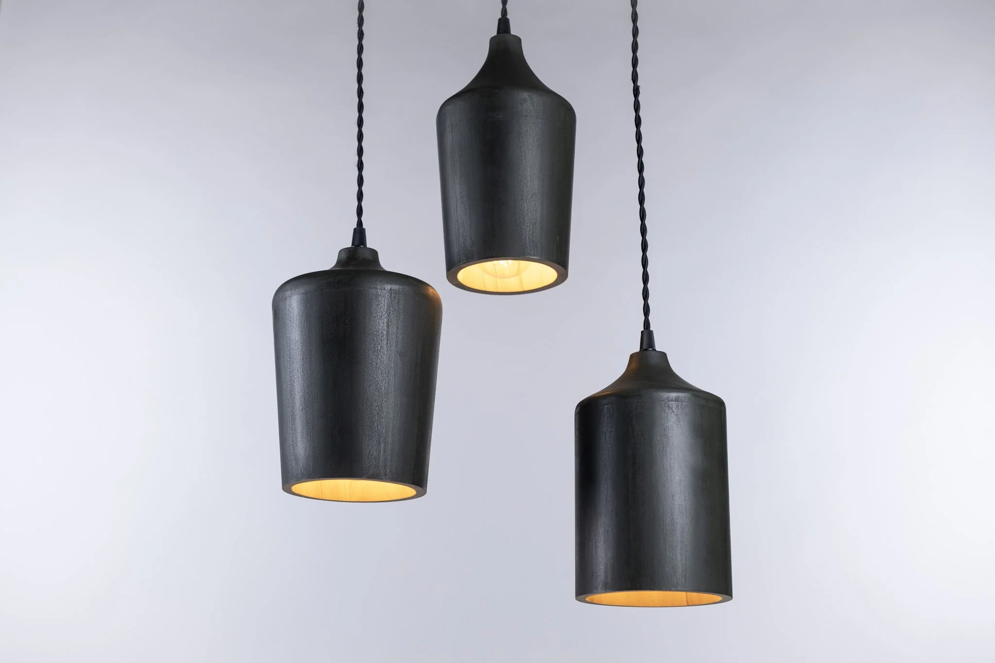 Poplar and milkpaint hanging lights 