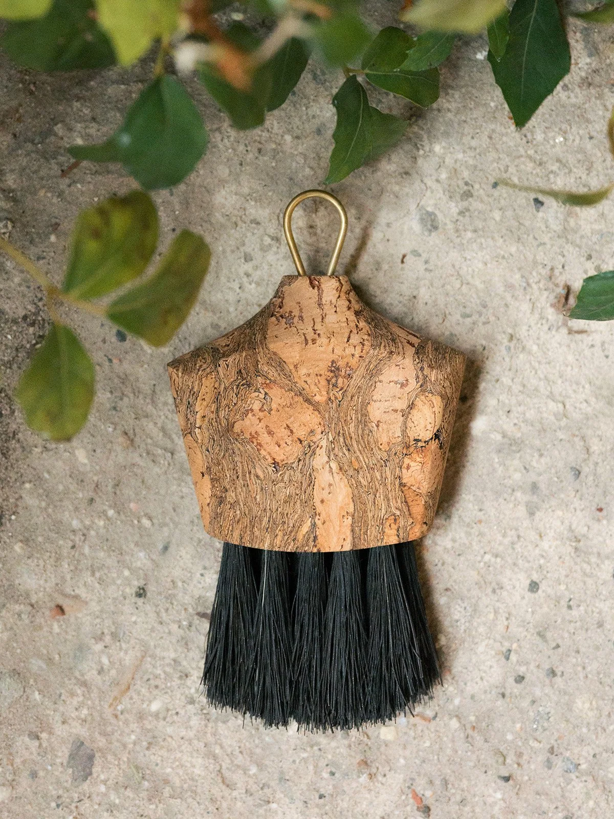Cork brush, Tampico fiber bristles, brass handle
