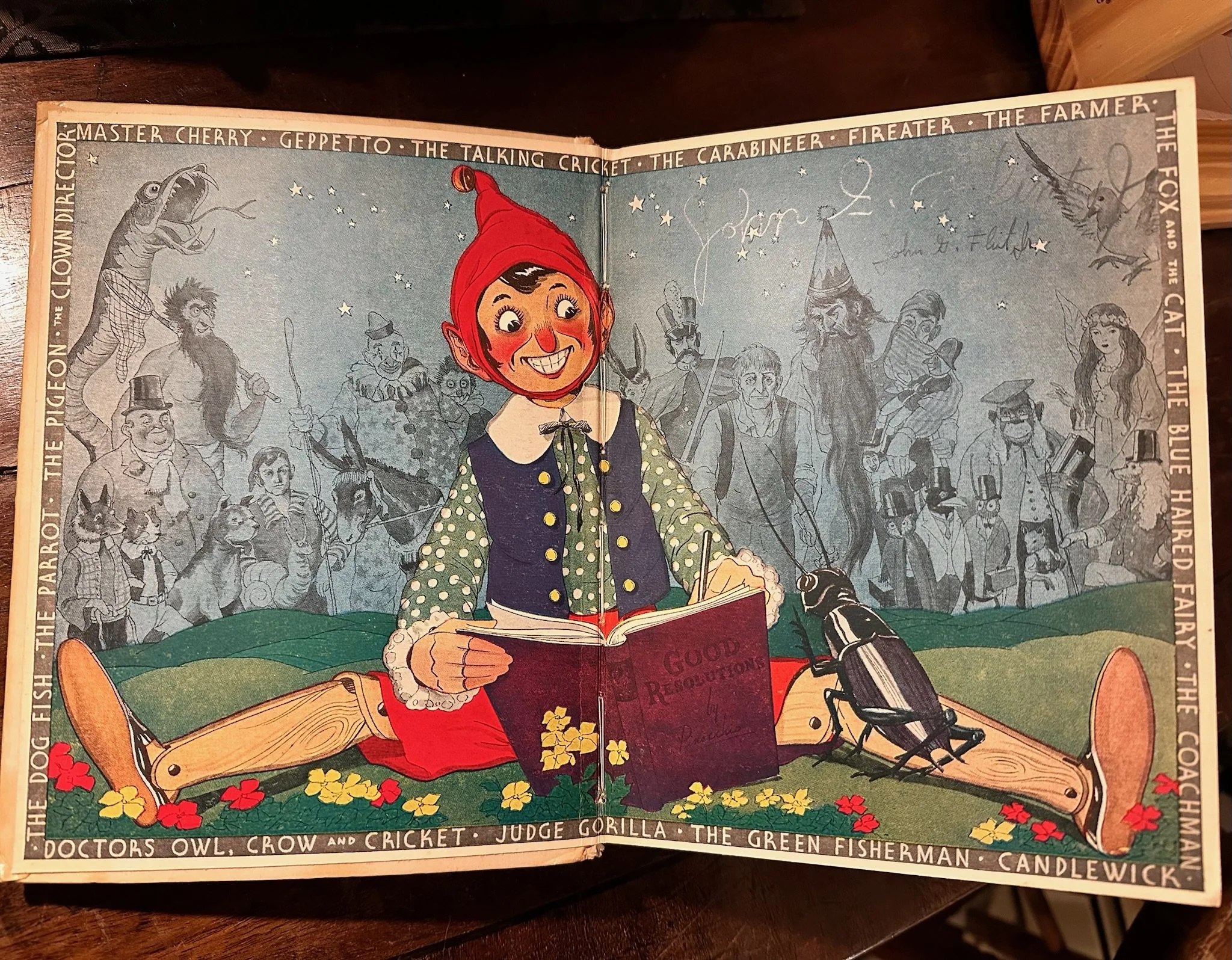 Vintage and antique books for sale at Villa Vintiques. This is a pop-up version of Pinnochio from the 1920s.