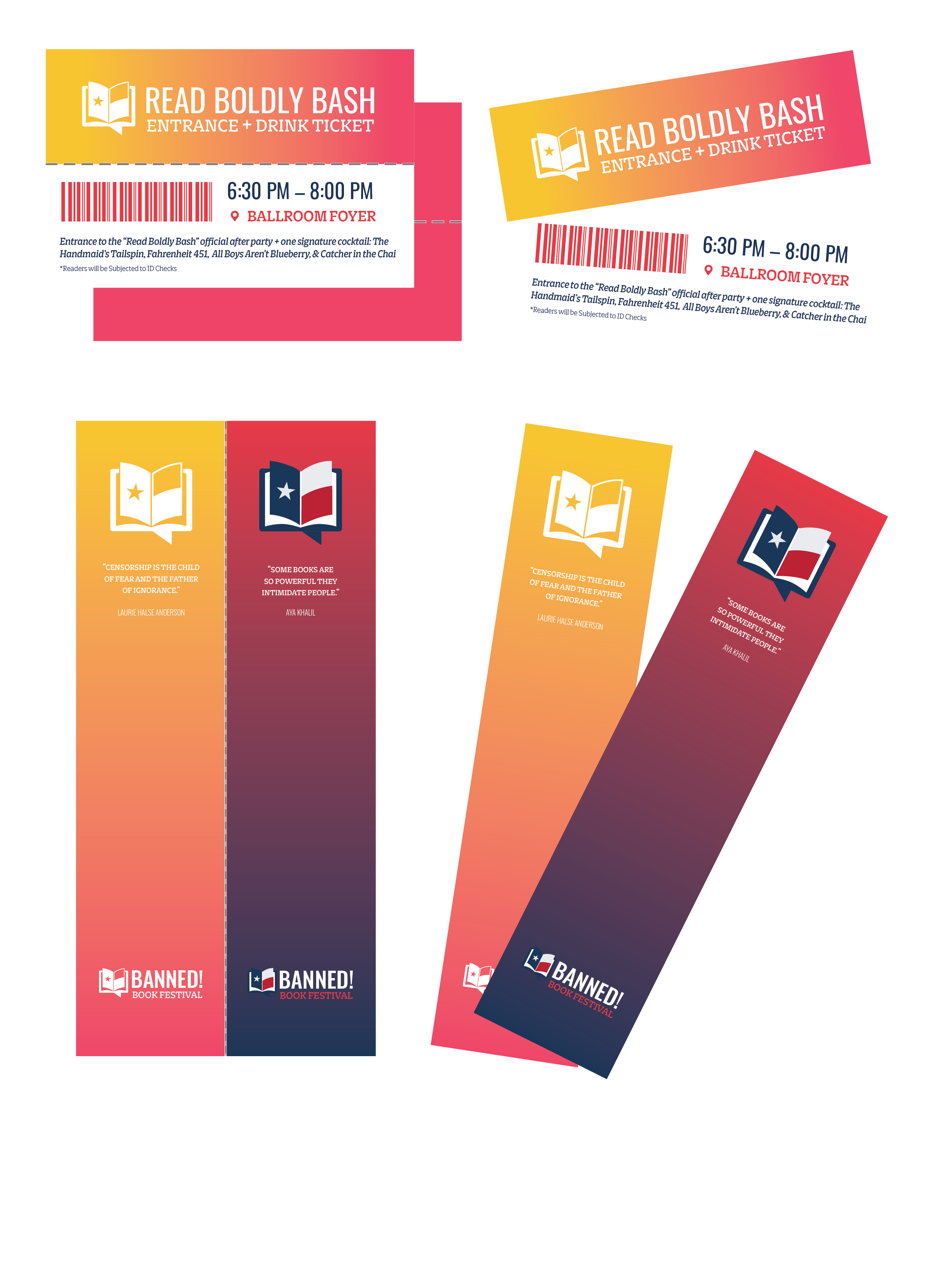 SERRATED DRINK TICKET & TARE-AND-SHARE BOOKMARK SET