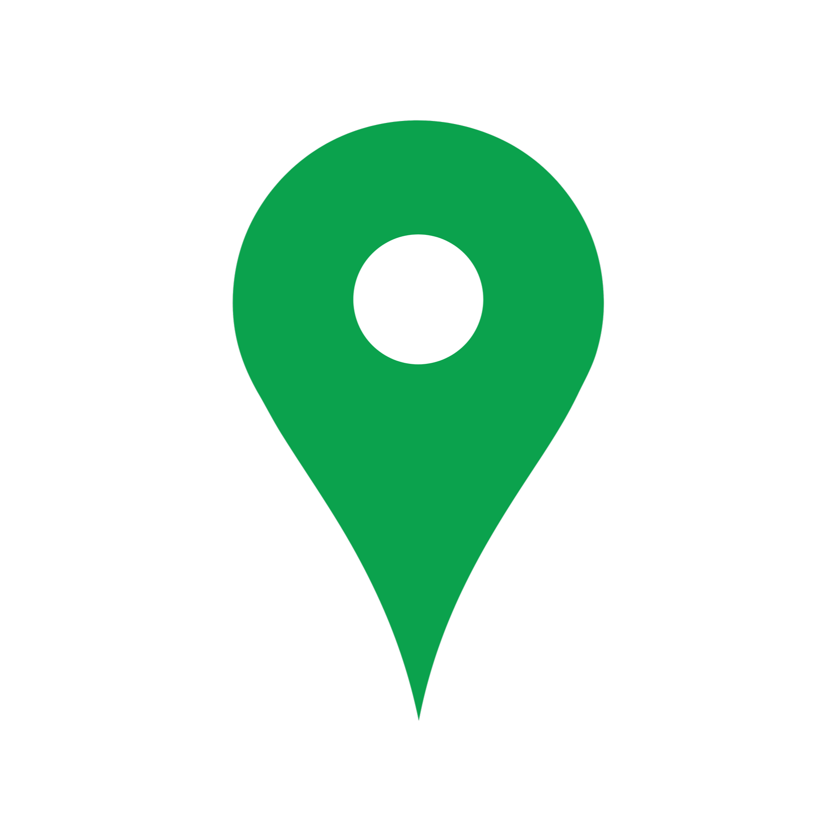Google Maps location marker icon on a black background.