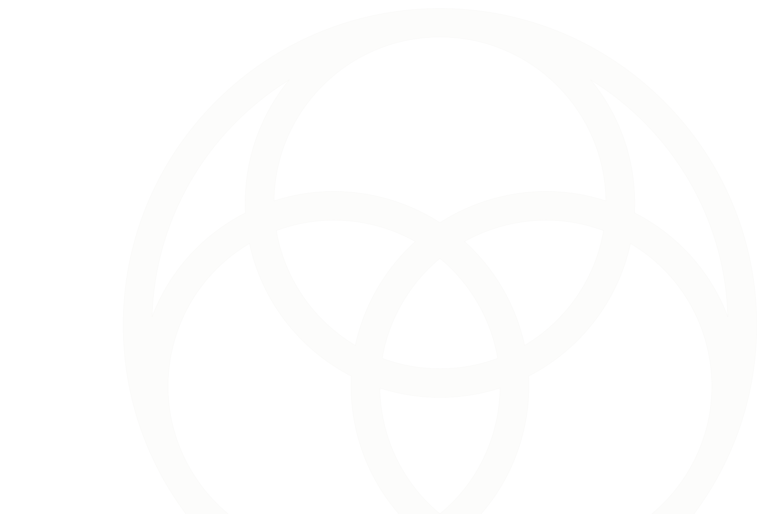 Overlapping white circles in the background, Sozo or trinity symbol.
