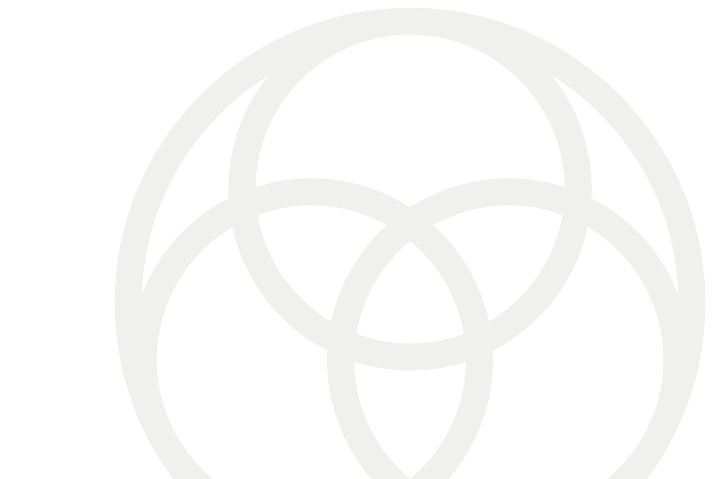 Close-up of overlapping circles, symbol of Sozo and trinity.