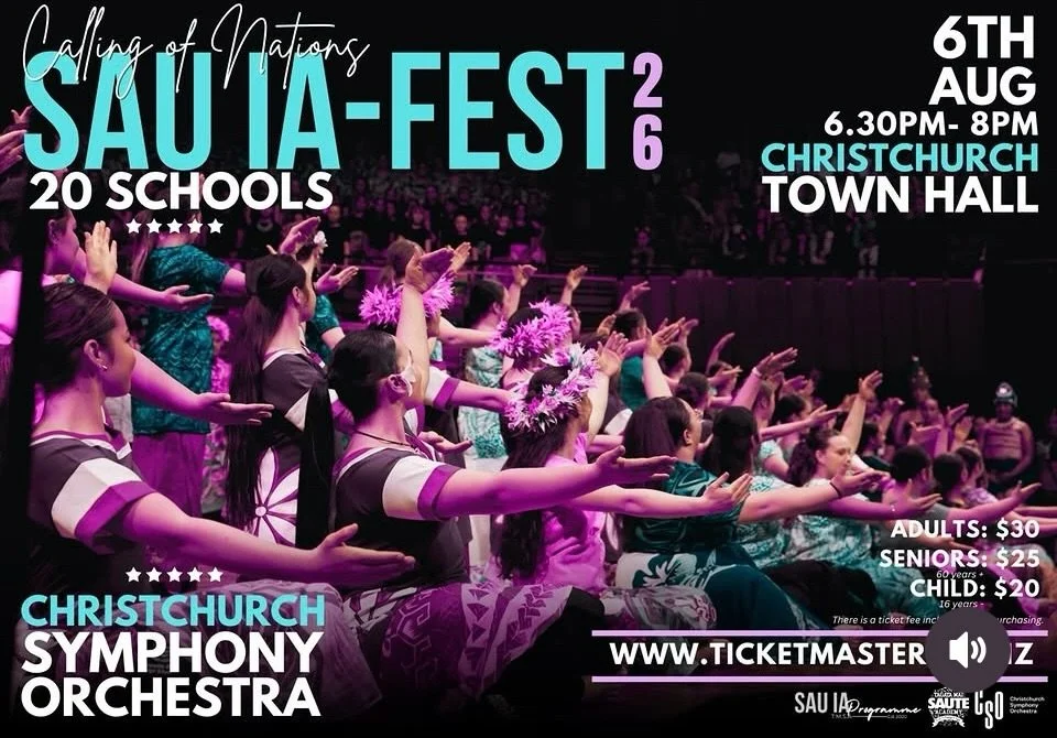 All the best Albany and team at @tagatamaisaute.academy for tonight&rsquo;s Sau Ia &lsquo;Fest.  Looking forward to seeing this live tonight at the Christchurch Town Hall-  all the schools and the Christchurch Symphony Orchestra.  Cheeeehooo!