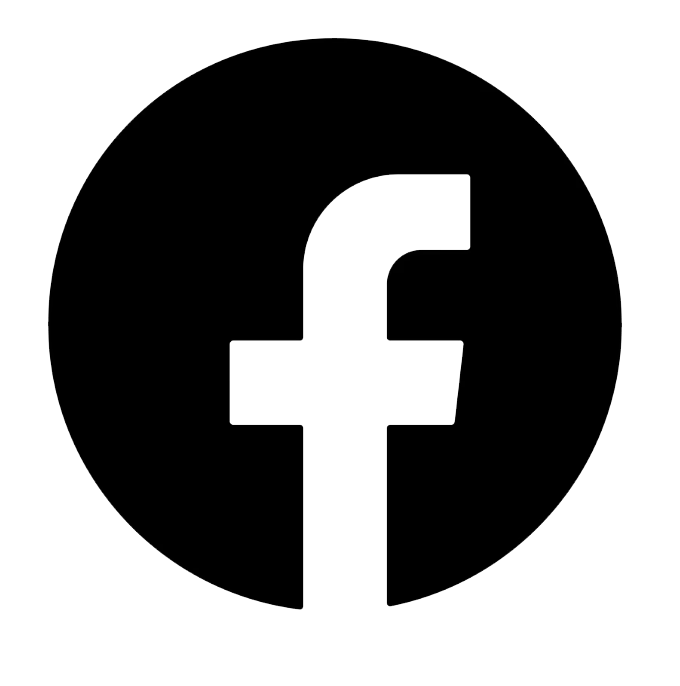 Facebook logo with a circular outline and a broken appearance.