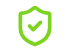 Green shield icon with checkmark