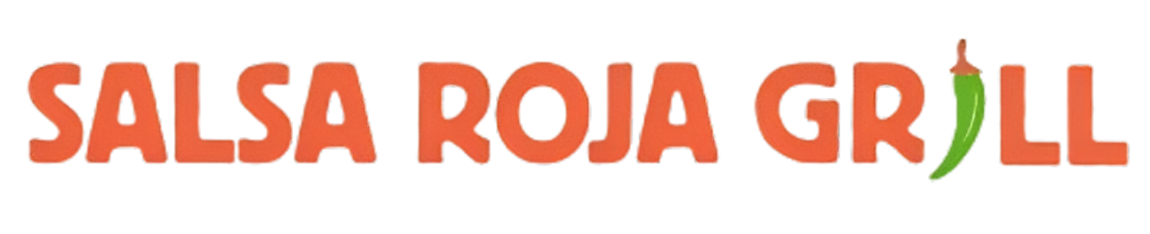 Text graphic displaying 'Salsa Roja Grill' with a chili pepper on the right side.