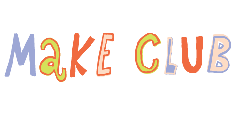 Colorful text spelling 'Make Club' in playful, multicolored letters
