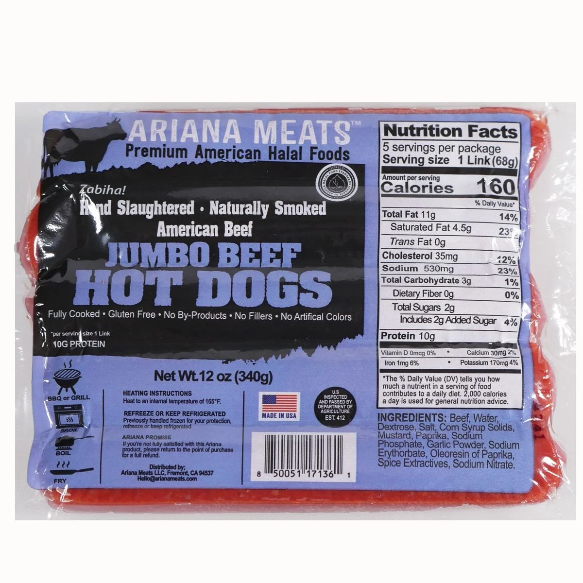 Jumbo Beef Hot Dogs