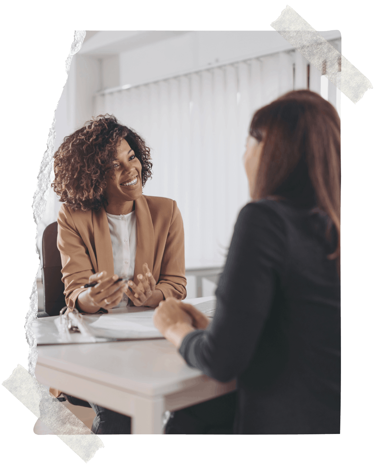 2 women chatting during a consult