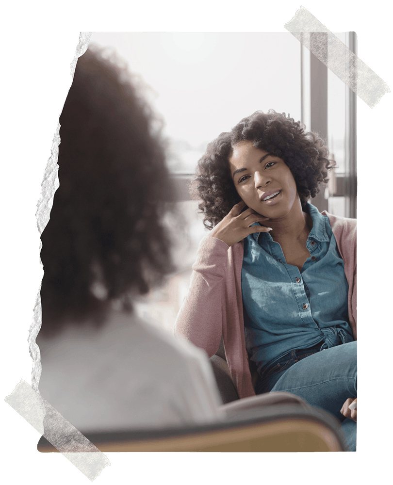 A black woman in counselling talking to another woman | Northwest Wellness | Therapy & Consulting in Thunder Bay