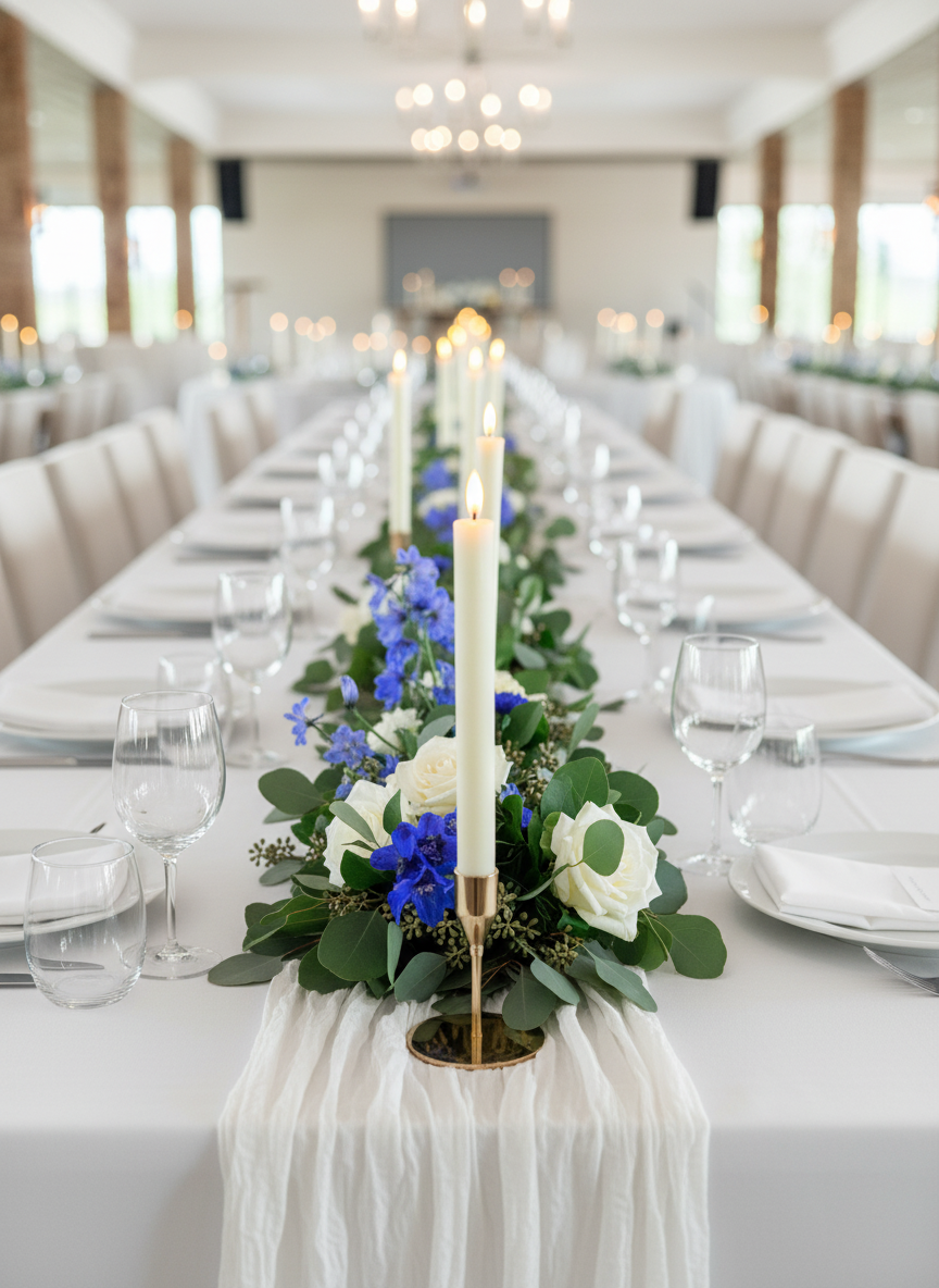 Rectanglular table setup flowers.PNG
