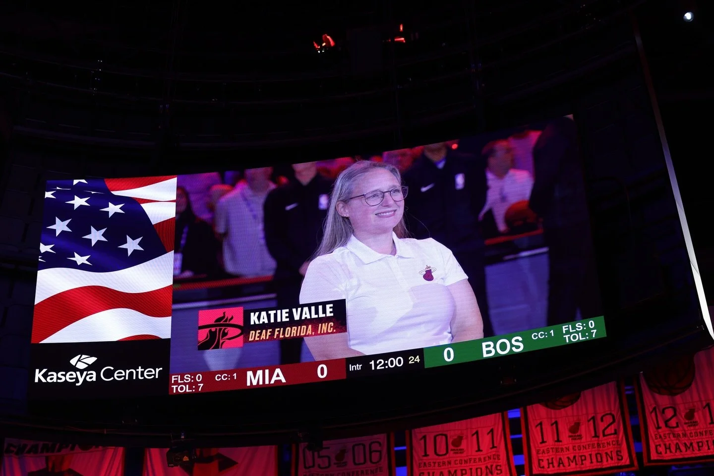 When the world goes quiet, our presence speaks LOUDLY. 📢

@katievalle2612, representing @deaf.florida, was spotlighted on the Jumbotron at @kaseyacenter during last night&rsquo;s @miamiheat game - a beautiful reminder that the Deaf community belongs