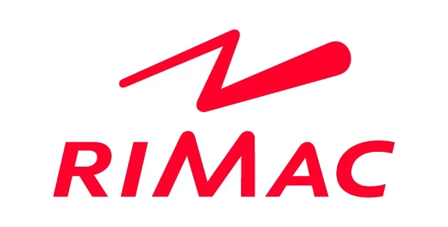 The RIMAC logo with red stylized signature above the word 'RIMAC' in red text on a white background.