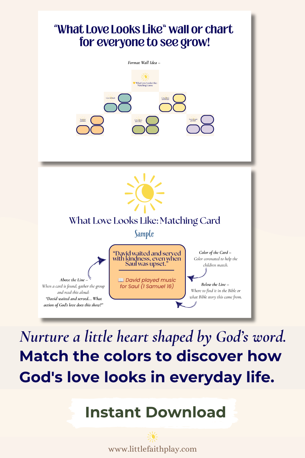 What God's Love Looks Like Matching Game ~ $1.99