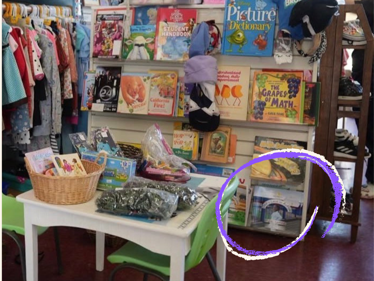 Christian Children Book in adult day program store for developmental disabilities.