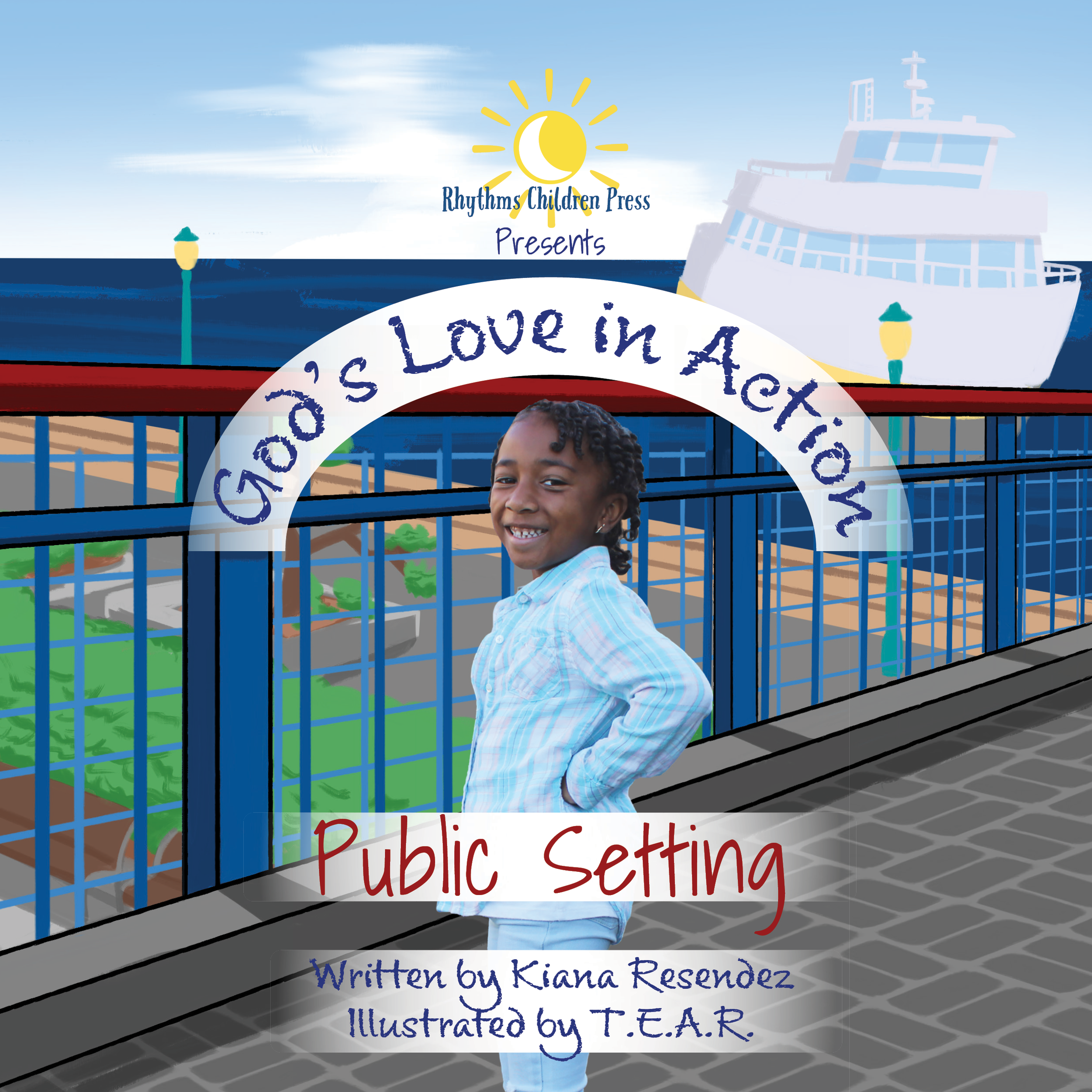 Christian children’s book “God’s Love in Action: Public Setting” for toddlers and preschoolers (ages 2–5), featuring real-life scenes like the park or store where children learn to practice patience, kindness, and self-control while living out God’s 