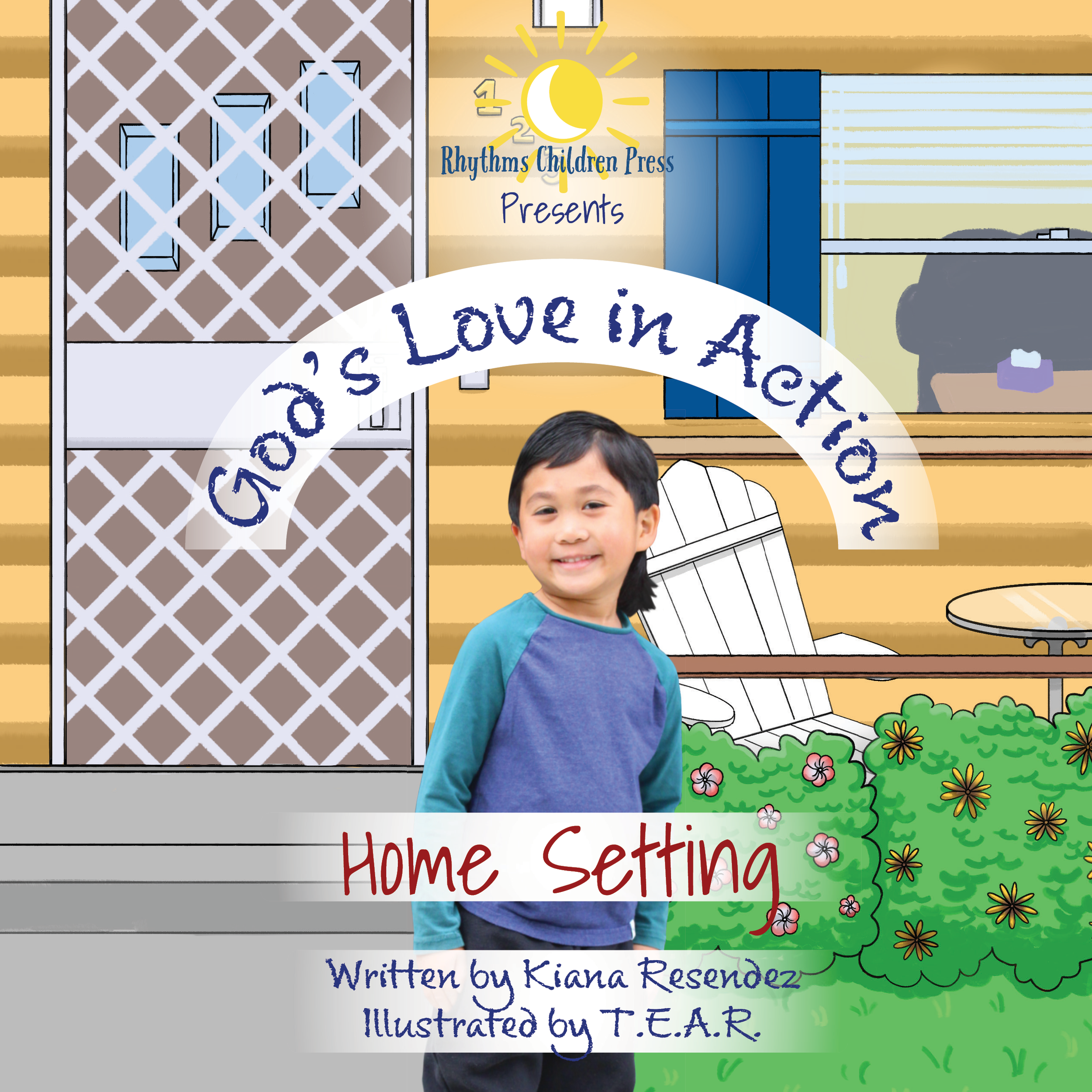 Christian children’s book “God’s Love in Action: Home Setting” for toddlers and preschoolers (ages 2–5), featuring everyday family moments where children learn to practice kindness, patience, and obedience while living out God’s Word at home through 