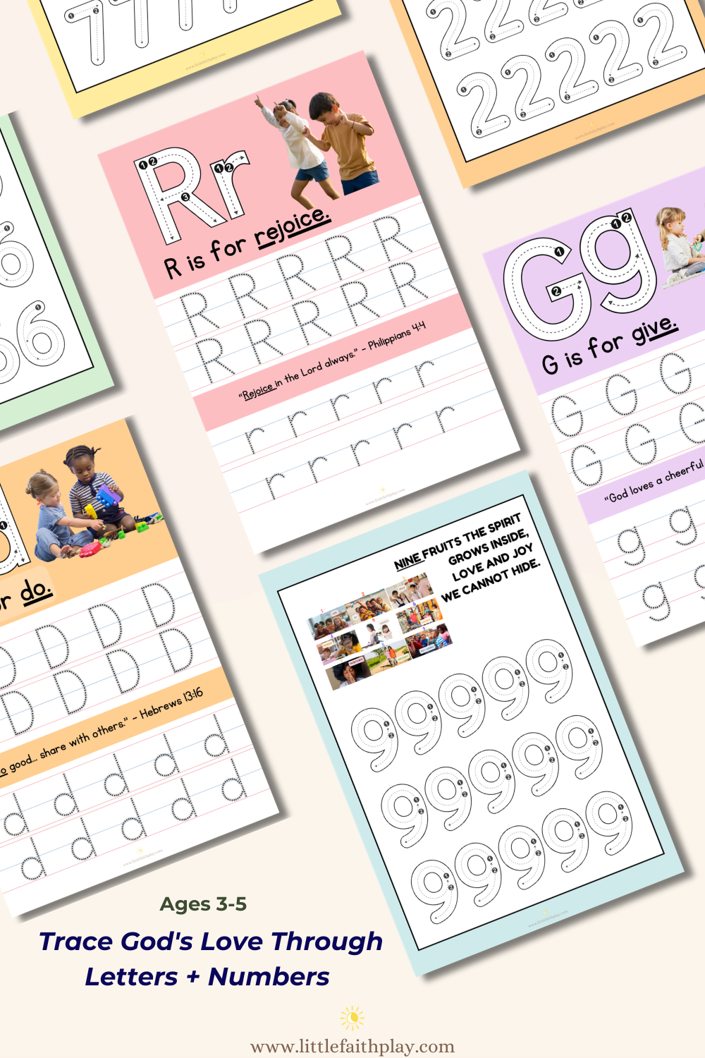 Free ABC + 123 of God's Love Tracing